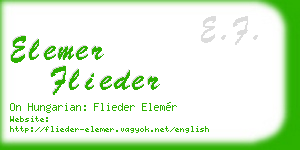 elemer flieder business card